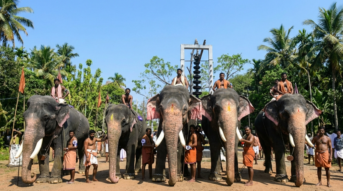 Guruvayoor Aanayottam (Elephant Race)